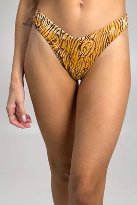 Calcinha De Biquíni Malibu Animal Print Marrom