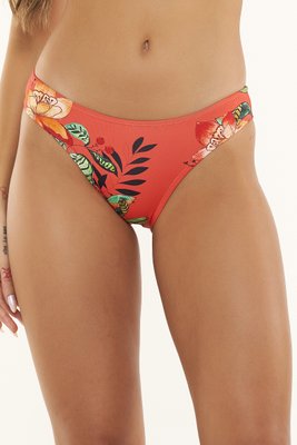 Calcinha De Biquíni Camboriú Vermelho Floral