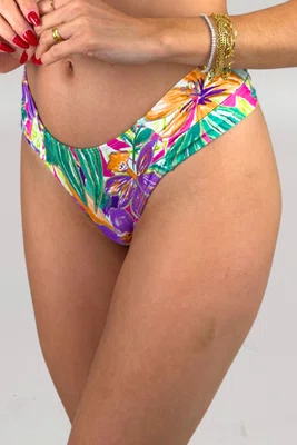 Calcinha De Biquíni Noronha Floral Lavanda