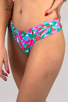 Calcinha De Biquíni Noronha Tropical Rosa