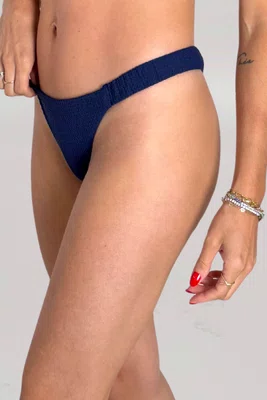 Calcinha De Biquíni Praia Mole Azul Marinho Textura