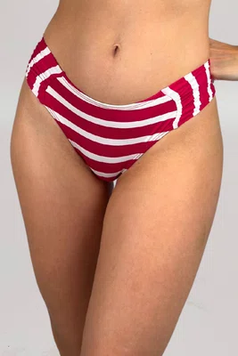 Calcinha De Biquíni Trancoso Listras Vermelho