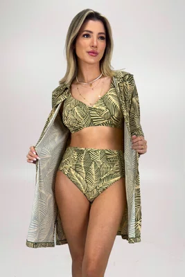 Camisa Amores Verde Musgo Folhas