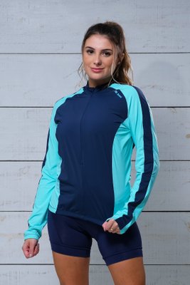 Camisa De Ciclismo Manga Longa Azul Marinho