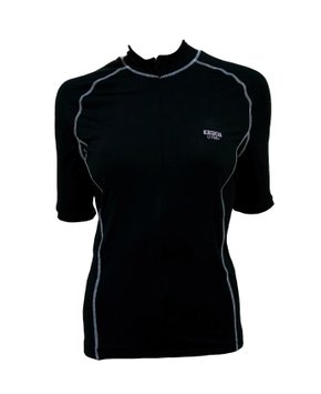 Camisa de Ciclismo Unissex Preta Com Trama