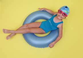 Maiô De Natação Infantil Azul Turquesa