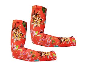 Manguito Ciclismo Floral Laranja