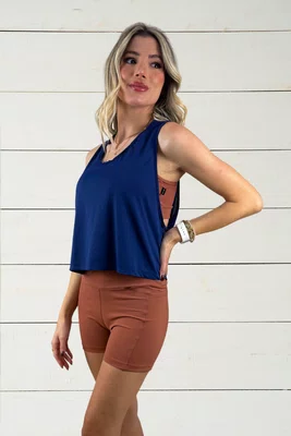 Regata Cropped Sofia Azul Marinho IB SPORT