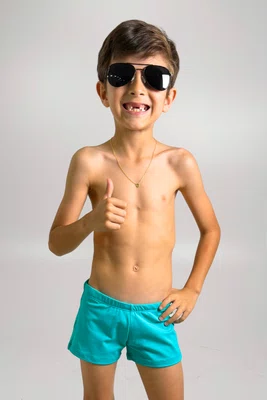 Sunga De Natação Infantojuvenil Azul Turquesa