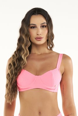 Sutiã Biquíni Ribanceira Textura Rosa Neon