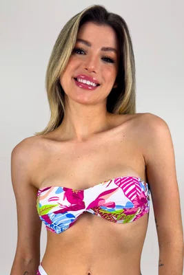 Sutiã Biquíni Zimbros Floral Rosa