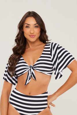 Sutiã Biquíni Caribe P&B Listras