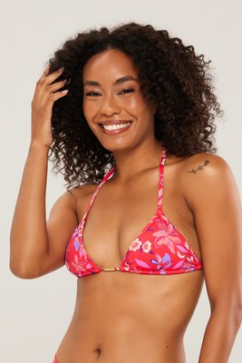 Sutiã Biquíni Farol Floral Carmesim