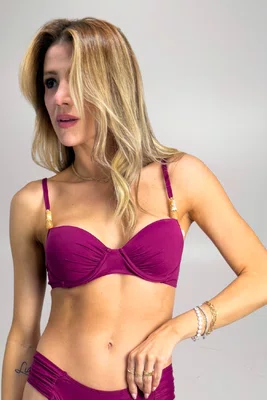 Sutiã Biquíni Meia Taça Miami Bordô| Ilha Bikini