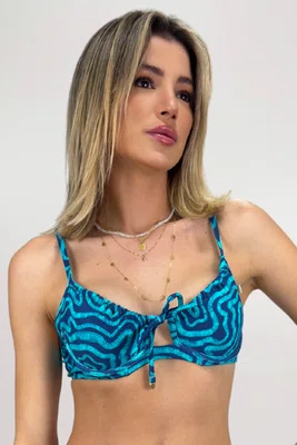 Sutiã Biquíni Pipa Abstrato Marinho