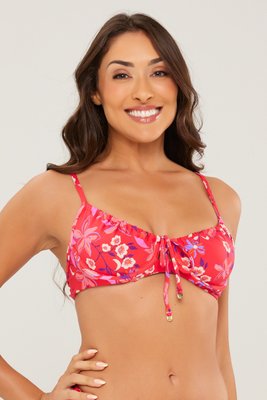 Sutiã Biquíni Pipa Floral Carmesim