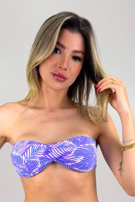 Sutiã Biquíni Zimbros Lavanda Folhas