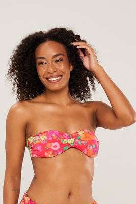 Sutiã Biquíni Zimbros Vermelho Flores