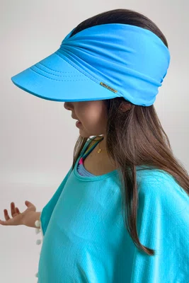 Viseira Turbante Infantil Azul Celeste
