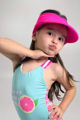 Viseira Turbante Infantil Rosa Neon