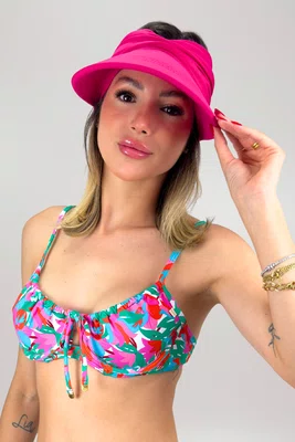 Viseira Turbante Com Proteção UV Rosa