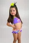 Conjunto De Biquíni Infantil Alças Cruzadas Flores