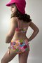 Conjunto De Biquíni Infantil Transpassado Flores