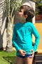 Blusa Infantil Proteção UV Azul Turquesa IB SPORT