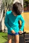 Blusa Infantil Proteção UV Azul Turquesa IB SPORT