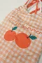 Body Infantil Alças Coloridas Xadrez Laranjas