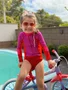 Body Infantil Manga Longa Magenta