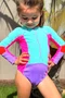 Body Infantil Manga Longa Verde Água