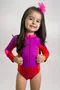 Body Infantil Manga Longa Magenta
