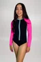  Body Juvenil Recortes Rosa Neon
