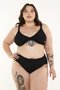 Calcinha Plus Size Fio Confort Preto Texturizado