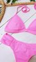 Calcinha De Biquíni Fio Média Texturizada Rosa Neon