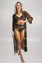Saída de Praia Camisa Longa Preto Coqueiros Adriana| Ilha Bikini