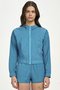 Jaqueta Cropped  Alto Giro Azul Petróleo