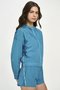 Jaqueta Cropped  Alto Giro Azul Petróleo