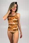 Maiô Amores Animal Print Caramelo