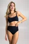 Sutiã Biquíni Franzido Preto Firenze | Ilha Bikini