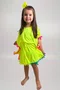 Vestido Infantil Pompons Verde Neon