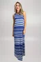 Vestido Longo Azul Listras Paraíba | Ilha Bikini