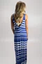 Vestido Longo Azul Listras Paraíba | Ilha Bikini