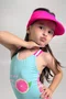 Viseira Turbante Infantil Rosa Neon
